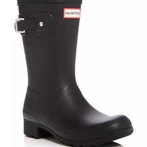 Hunter Packable Short Rain Boots, Black
